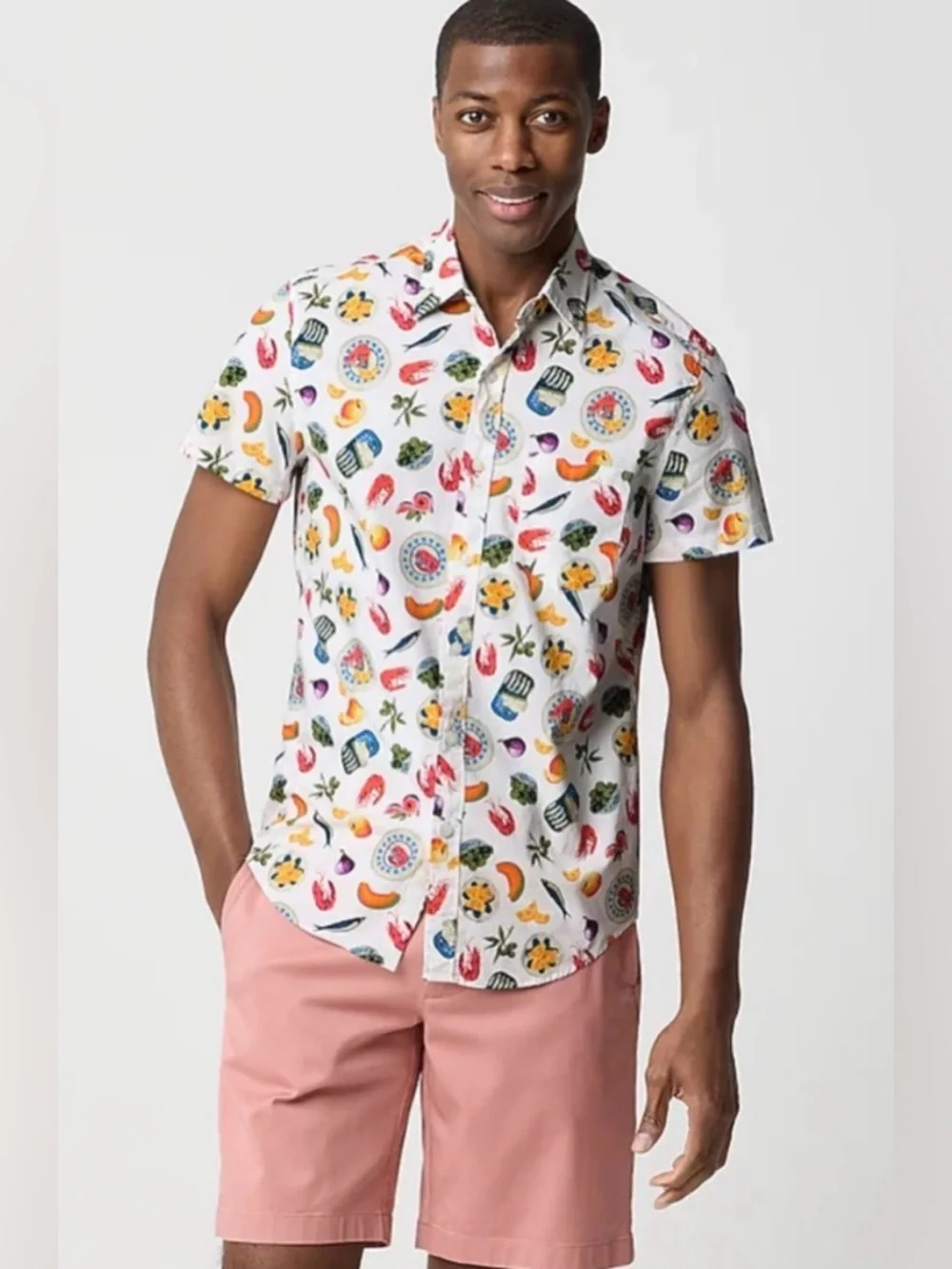 J. Crew Flex Washed Short Sleeve Casual Button Down, size L